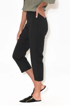 Pants<Orientique Darcy Black Cotton Capri Pant
