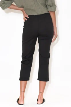 Pants<Orientique Darcy Black Cotton Capri Pant