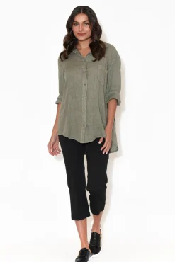 Pants<Orientique Darcy Black Cotton Capri Pant