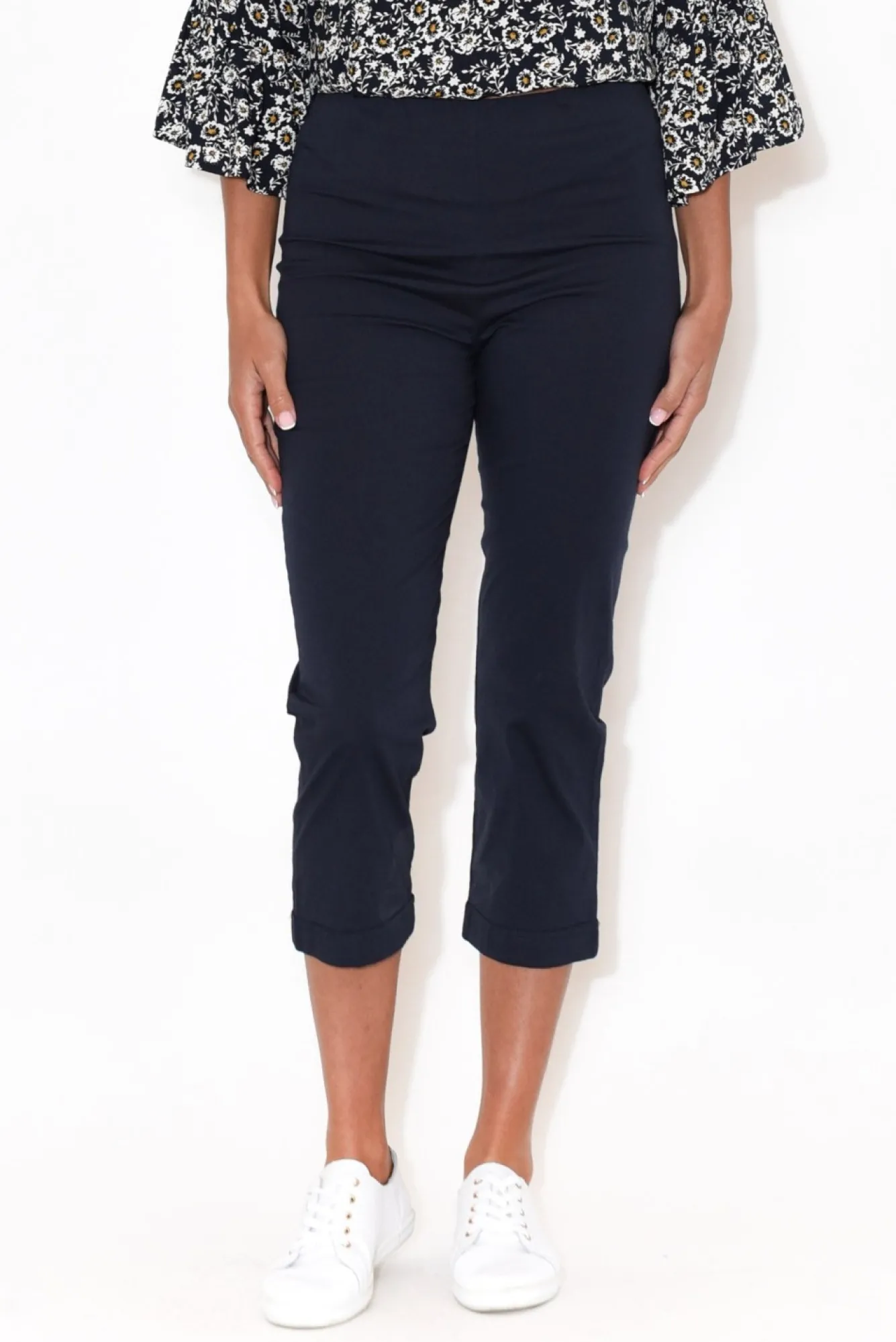 Pants<Orientique Darcy Navy Cotton Capri Pant