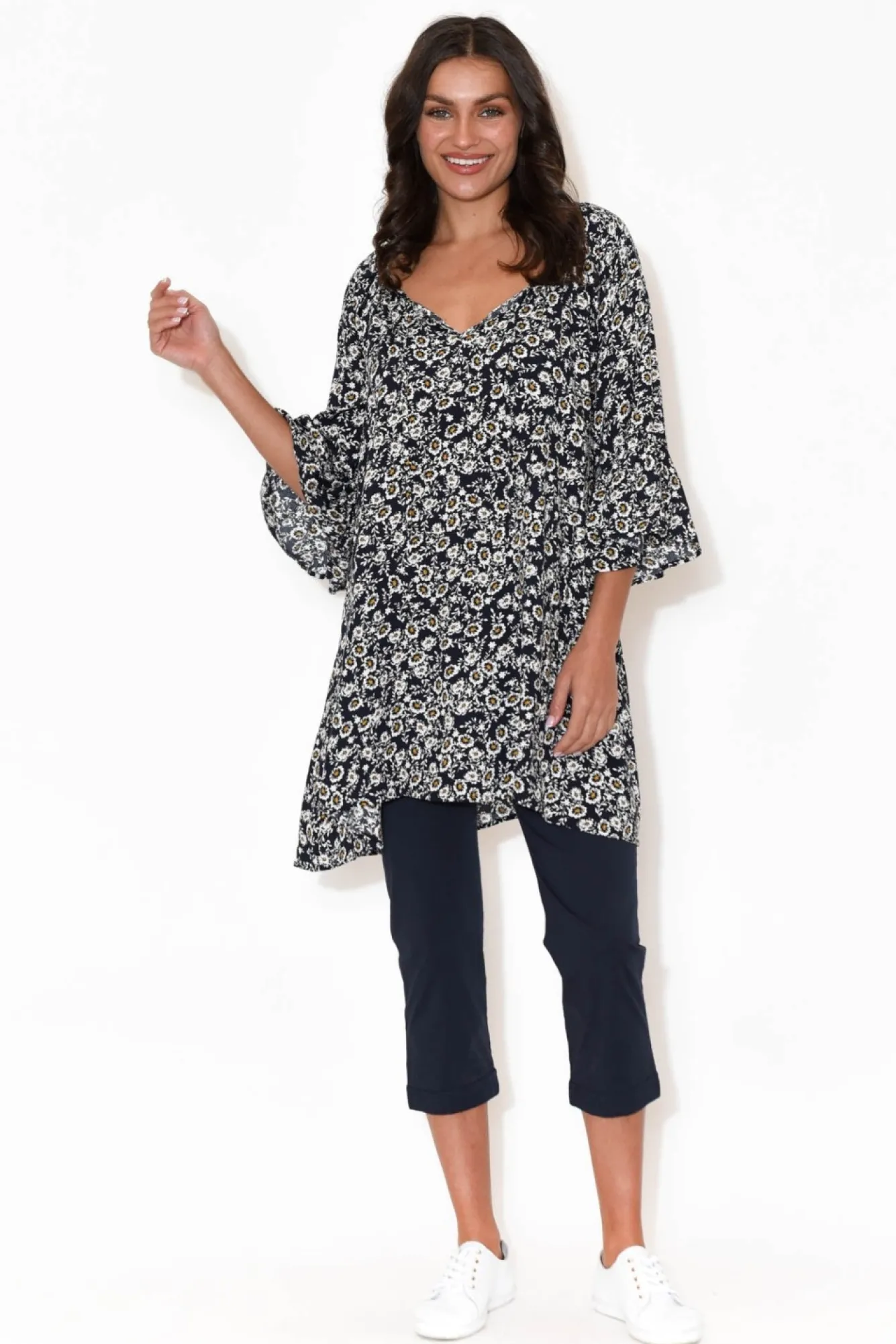 Pants<Orientique Darcy Navy Cotton Capri Pant