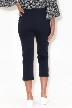 Pants<Orientique Darcy Navy Cotton Capri Pant