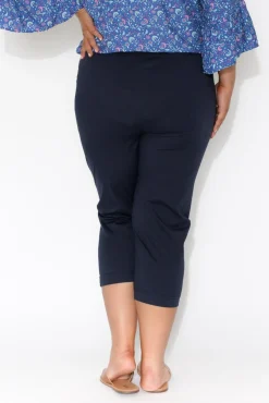 Pants<Orientique Darcy Navy Cotton Capri Pant