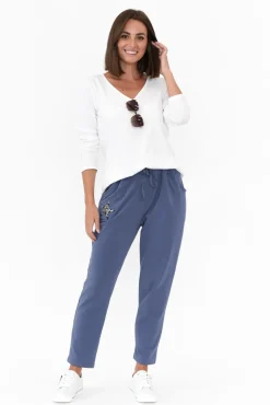 Pants<Cali and Co Darius Blue Star Cotton Stretch Pant