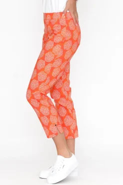 Pants<Foil Demi Orange Spot Cotton Blend Pant