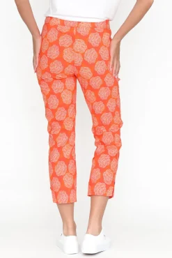 Pants<Foil Demi Orange Spot Cotton Blend Pant