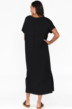 Bamboo Dresses<Pq Dempsey Black Bamboo Midi Dress