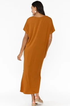 Bamboo Dresses<Pq Dempsey Mocha Bamboo Midi Dress