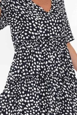 Above Knee Dresses<Slate the Label Denver Navy Spot Tier Dress