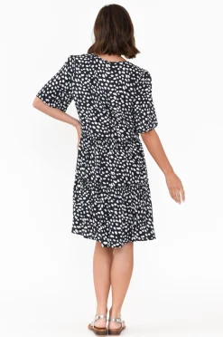 Above Knee Dresses<Slate the Label Denver Navy Spot Tier Dress