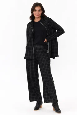 Jackets<Clarity Derby Black Check Zip Jacket