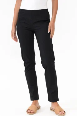 Pants<Orientique Devon Black Cotton Stretch Pant