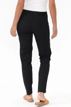 Pants<Orientique Devon Black Cotton Stretch Pant