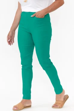 Pants<Willow Tree Dixon Teal Cotton Stretch Pant