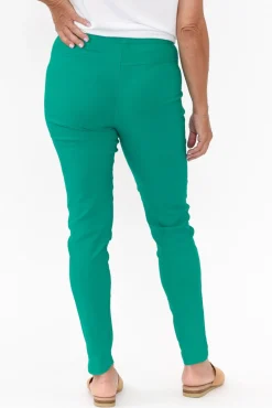 Pants<Willow Tree Dixon Teal Cotton Stretch Pant