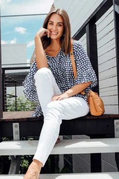 Pants<Willow Tree Dixon White Cotton Stretch Pant