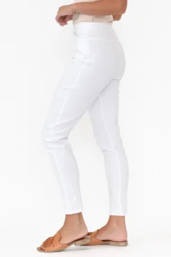 Pants<Willow Tree Dixon White Cotton Stretch Pant
