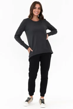Jumpers<Betty Basics Dolly Charcoal Cotton Jumper
