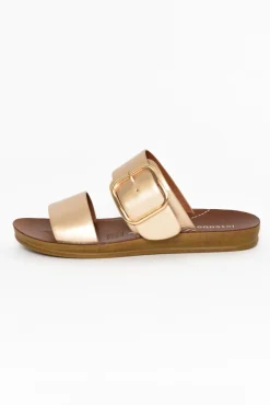 Slides<Los Cabos Doti Champagne Buckle Slide