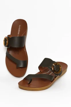 Slides<Los Cabos Dotsie Black Resin Buckle Slide