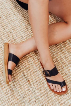 Slides<Los Cabos Dotsie Black Resin Buckle Slide