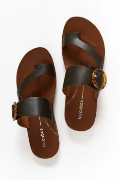 Slides<Los Cabos Dotsie Black Resin Buckle Slide