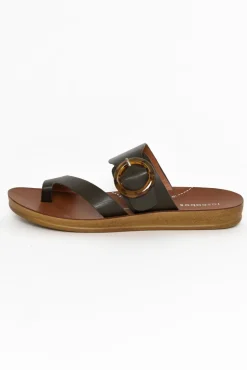 Slides<Los Cabos Dotsie Black Resin Buckle Slide