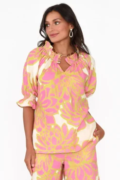 Linen Tops<Foil Drew Pink Lotus Linen Top