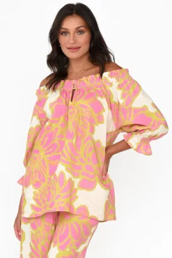 Linen Tops<Foil Drew Pink Lotus Linen Top