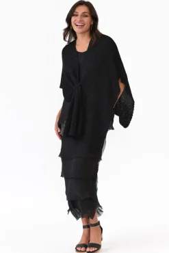 Ponchos<La Strada Dublin Black Metallic Wrap