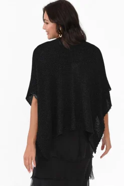 Ponchos<La Strada Dublin Black Metallic Wrap