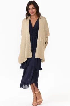 Ponchos<La Strada Dublin Gold Metallic Wrap