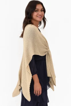 Ponchos<La Strada Dublin Gold Metallic Wrap