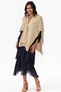 Ponchos<La Strada Dublin Gold Metallic Wrap