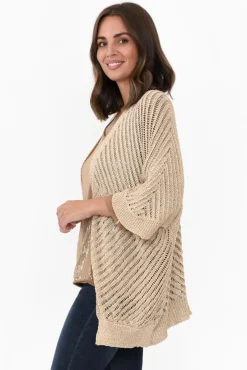 Cardigans<La Strada Duncan Gold Metallic Cardigan
