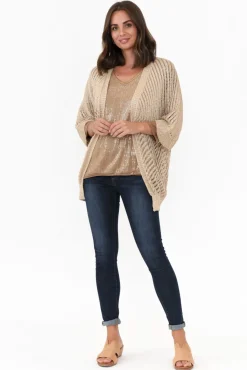 Cardigans<La Strada Duncan Gold Metallic Cardigan