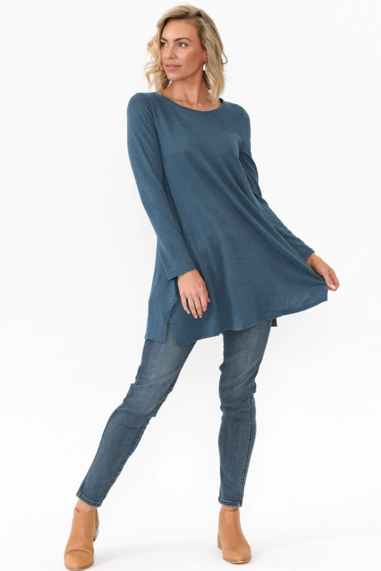 Tunic Tops<Hourglass Dylan Blue Knit Tunic