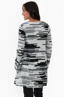 Tunic Tops<Hourglass Dylan Grey Geo Knit Tunic