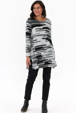 Tunic Tops<Hourglass Dylan Grey Geo Knit Tunic