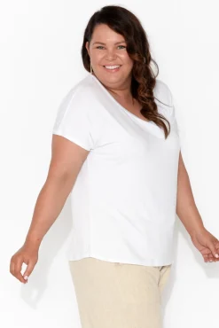 Sleeved Tops<Bamboo Body Eadie White Bamboo Top