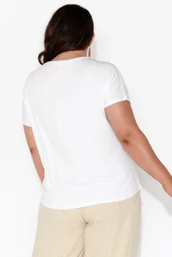 Sleeved Tops<Bamboo Body Eadie White Bamboo Top