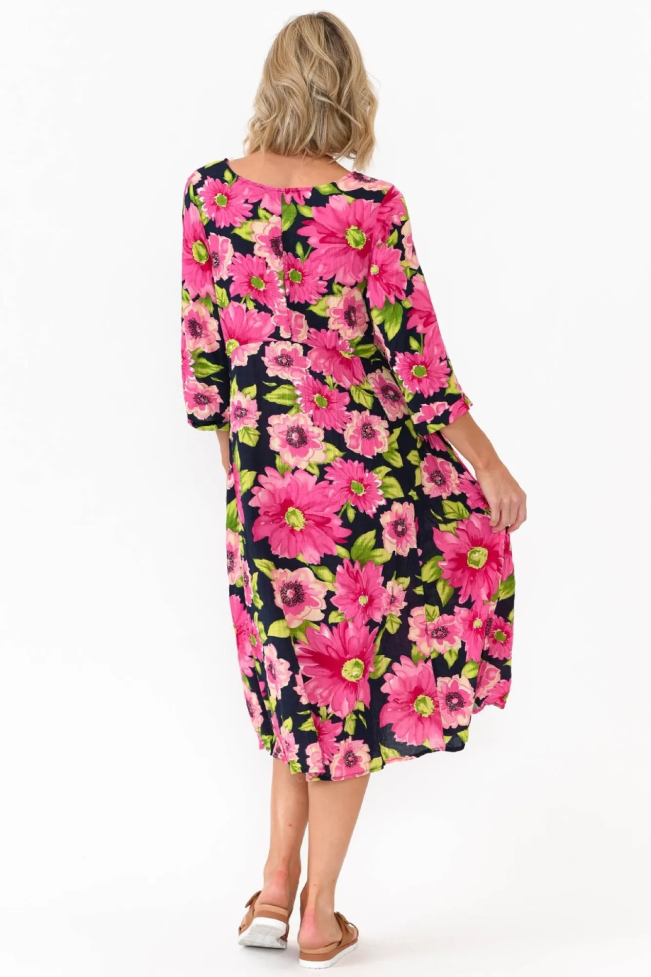 Midi Dresses<Willow Tree Eamon Navy Blossom Midi Dress