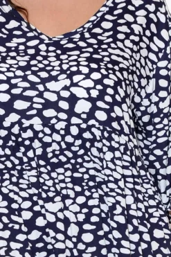 Midi Dresses<Red Lotus Eden Navy Spot Tiered Midi Dress