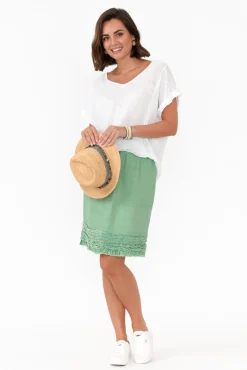 Linen Tops<Talia Benson Effie White Linen Tee