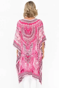 Tunic Tops<Fashion Spectrum Egyptian Hot Pink Silk Kaftan