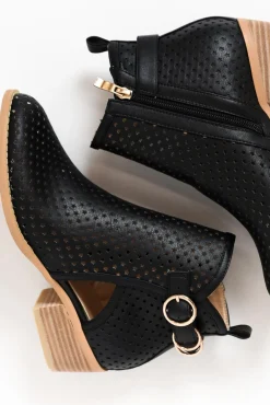 Boots<Laguna Quays Electra Black Laser Cut Boot