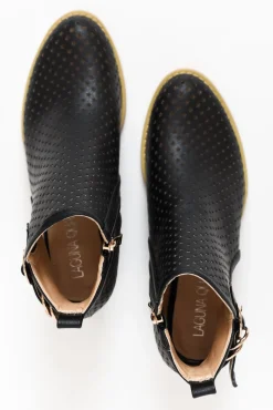 Boots<Laguna Quays Electra Black Laser Cut Boot