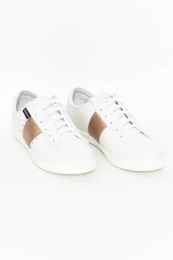 White Sneakers<Frankie4 Elena Ii White/Rose Gold Lizard Emboss Sneaker