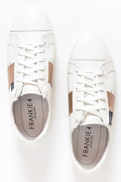 White Sneakers<Frankie4 Elena Ii White/Rose Gold Lizard Emboss Sneaker