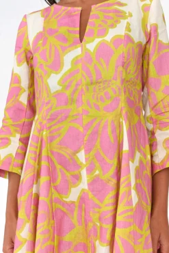 Linen Dresses<Foil Elisa Pink Lotus Linen Dress